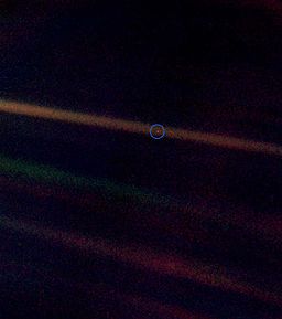 Pale Blue Dot - Earth as seen through one of Saturn's rings